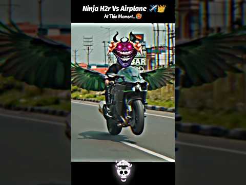 Ninja h2r Vs Airplane flying ❤️👑 #rider #stunt #airplanevsh2r #bikerider #fly #h2r