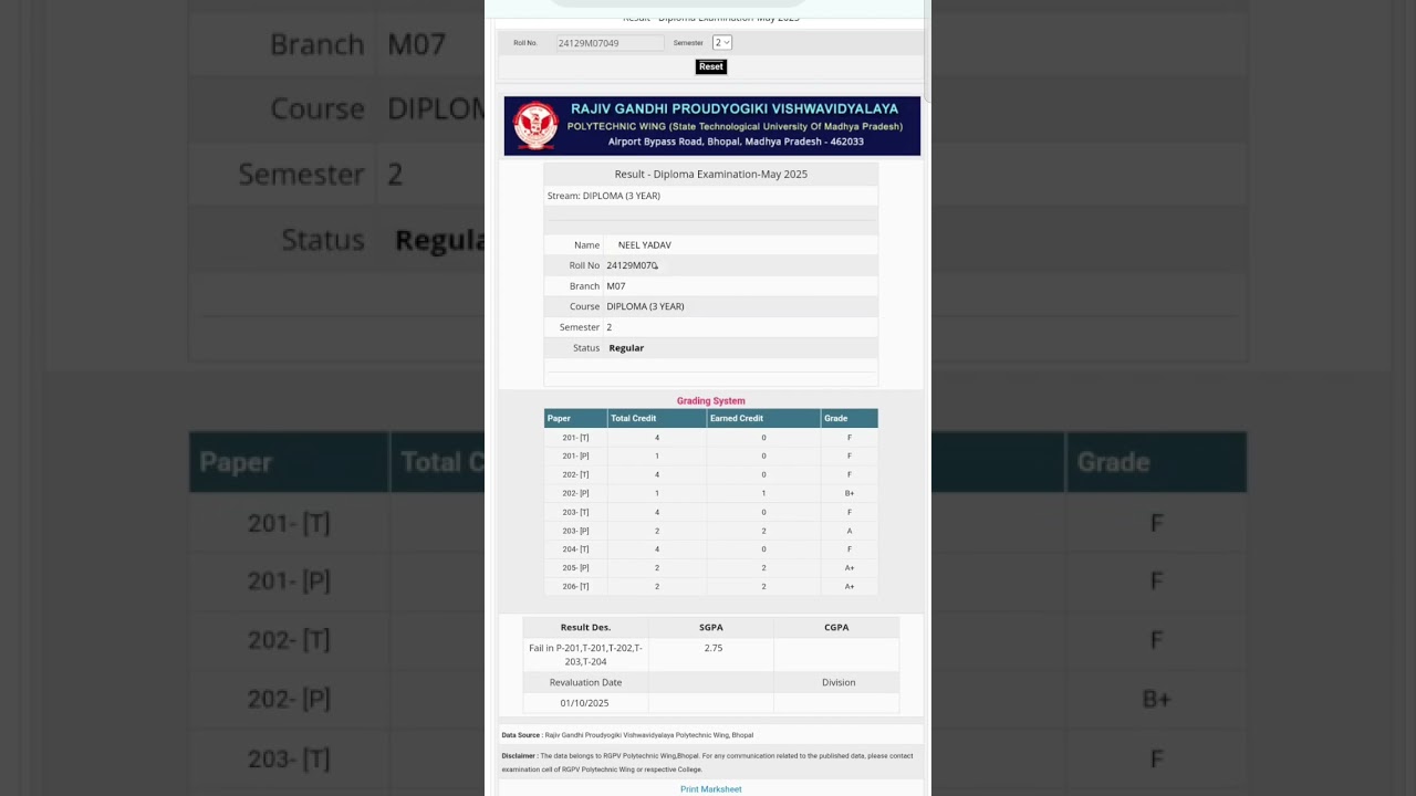 RGPV Diploma Results 2025: Check Now 📄