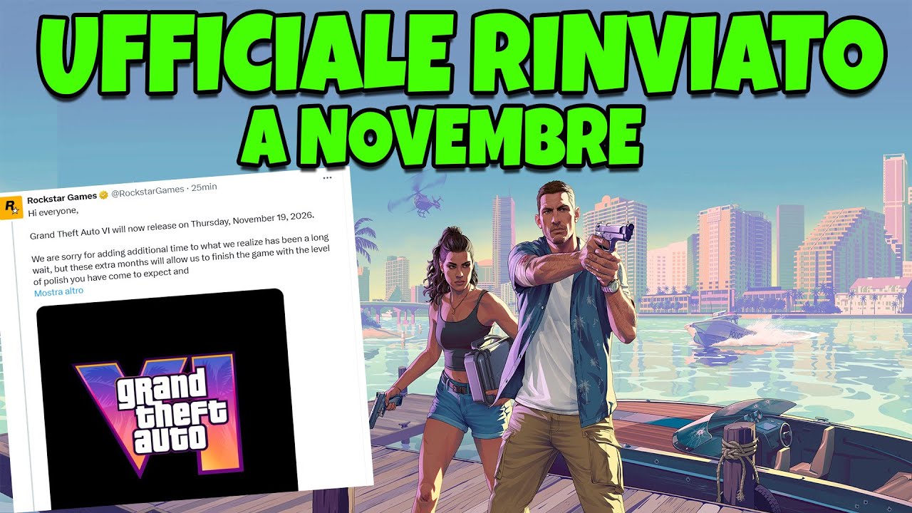 GTA 6 ufficialmente rinviato al novembre 2026 🚨