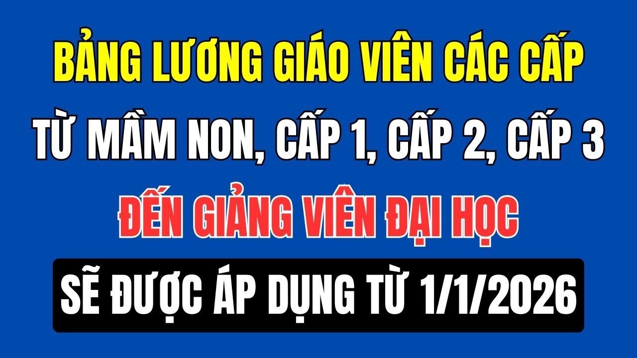 Bảng Lương Giáo Viên Mới Từ 1/1/2026: Cập Nhật Thu Nhập Các Cấp Độ 🎓