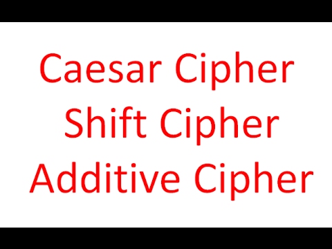 Caesar Cipher || Shift Cipher || Additive Cipher