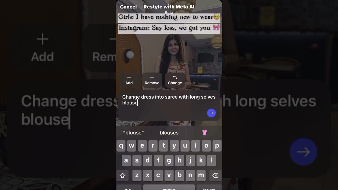 I Changed My Shirt into a Saree Using Instagram AI! 😱 | Outfit Change with Just Text Prompt
