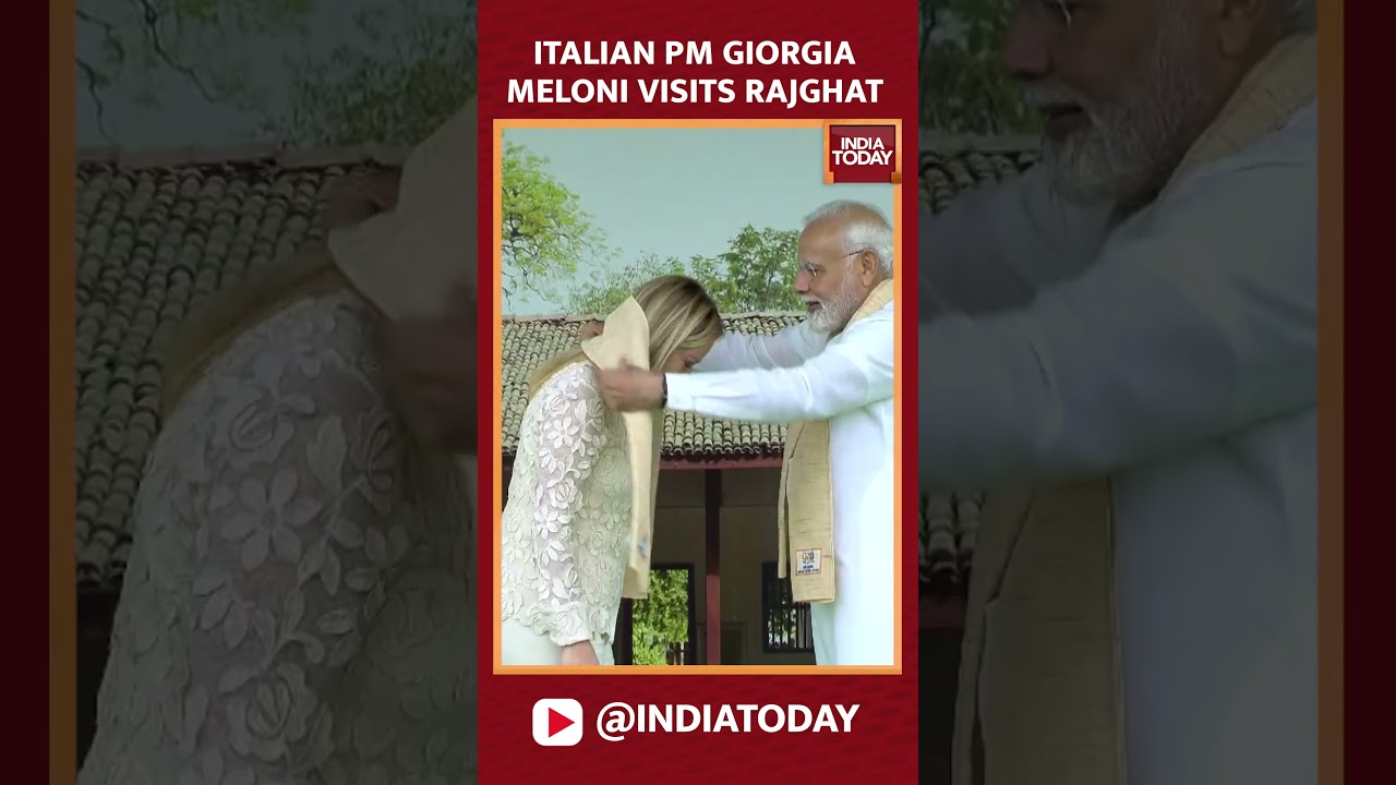 Italy's Prime Minister Giorgia Meloni Pays Respect at Mahatma Gandhi's Memorial ๐ฎ๐น