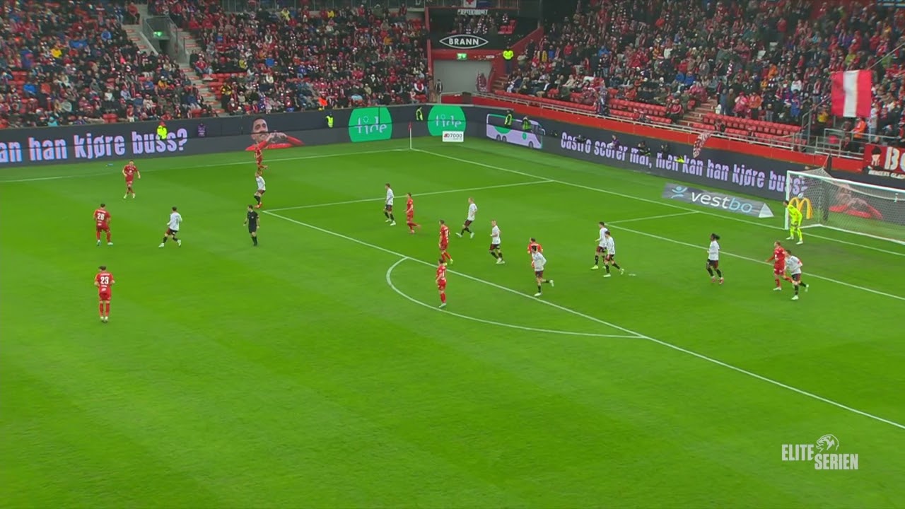 Brann vs Bryne 3–2 in Eliteserien Match