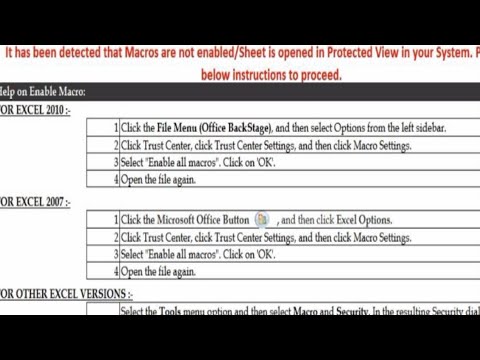 How to enable macros in excel sheet