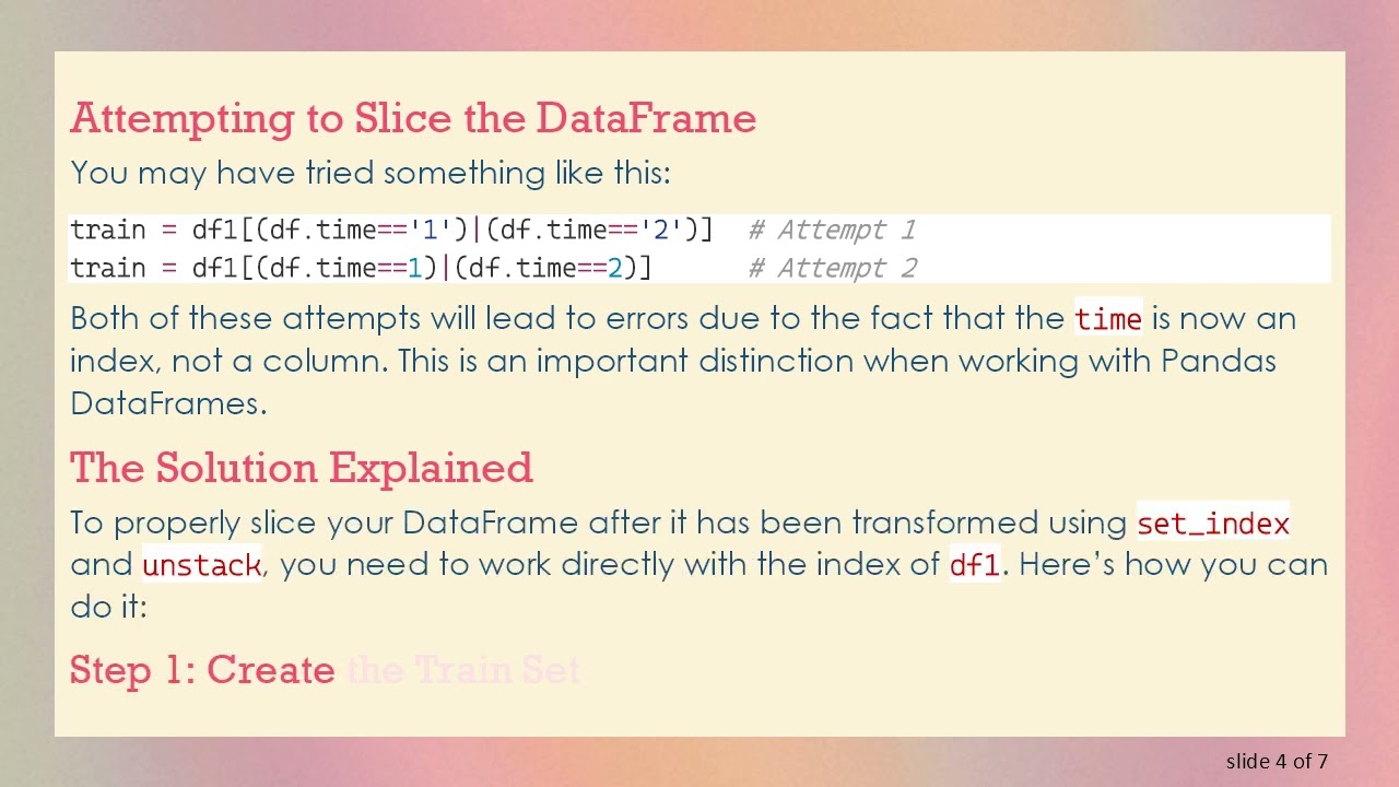 Master DataFrame Slicing with unstack & set_index 📊
