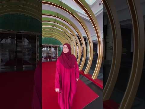 red abaya from haya by sana khan | sana khan walking