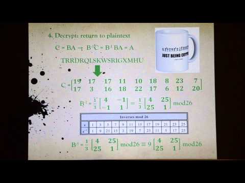 Linear Algebra Application: The Hill Cipher