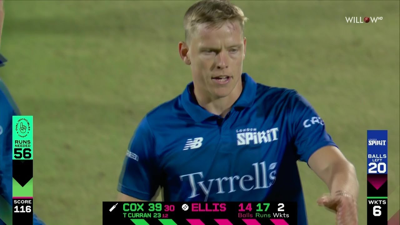 Nathan Ellis Takes 3 Wickets in Match Between Oval Invincibles and London Spirit | The Hundred 2022