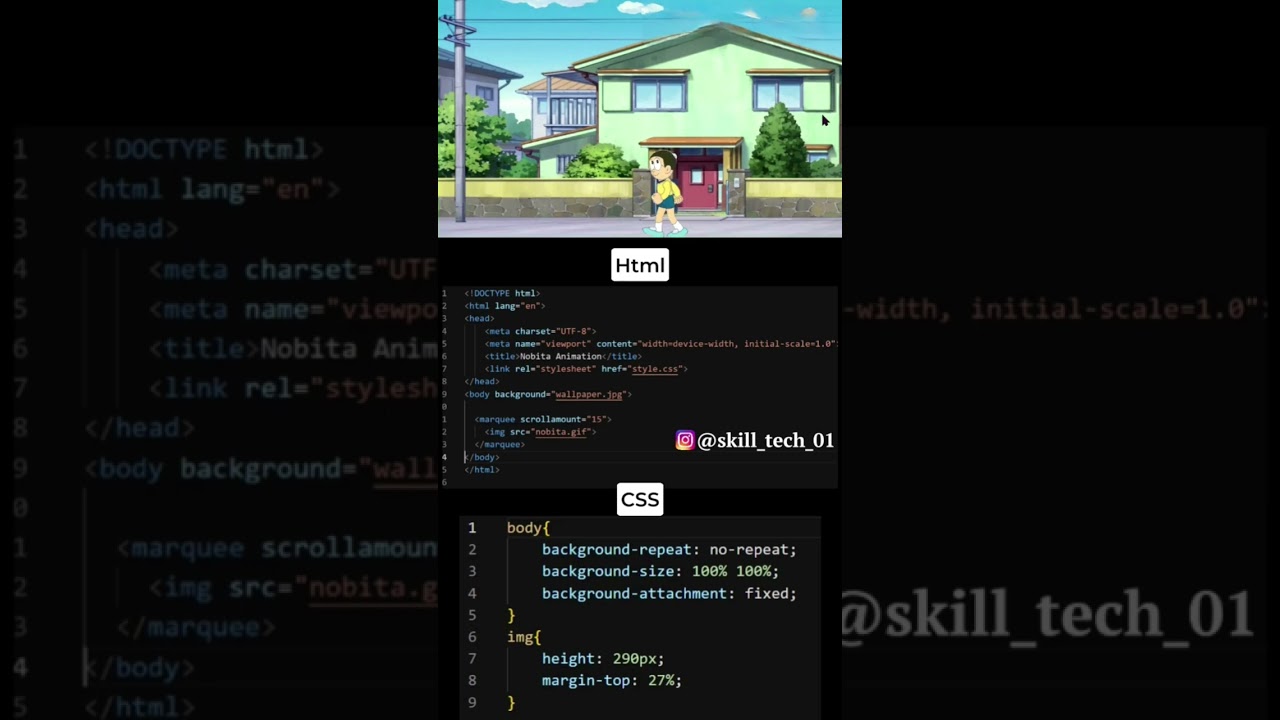 Create Nobita Animation with HTML & CSS π¨