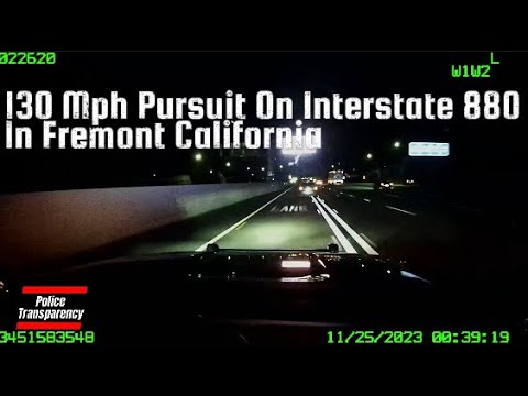 130 Mph Pursuit On Interstate 880 In Fremont California