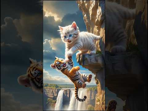 Kitten Saves a Tiger Cub | A Heartwarming Story #KittenRescue #CuteAnimals #AnimalRescue