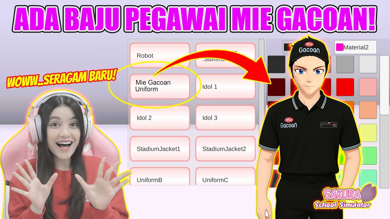 Baju Pegawai Mie Gacoan di Sakura School Simulator! 👕