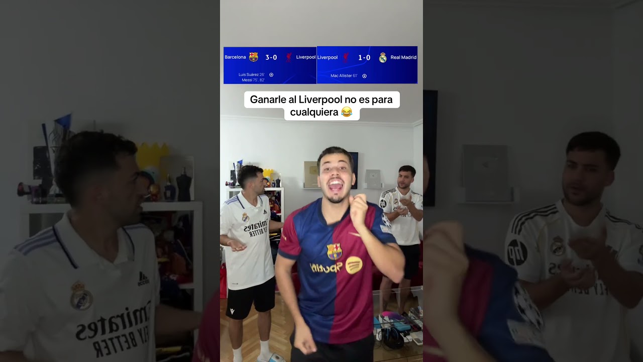 Madridistas celebran victoria sobre Liverpool con humor