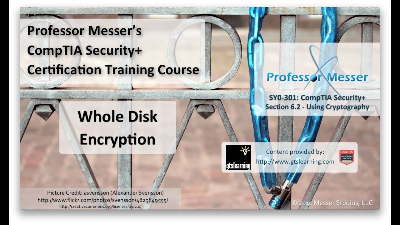 Whole Disk Encryption - CompTIA Security+ SY0-301