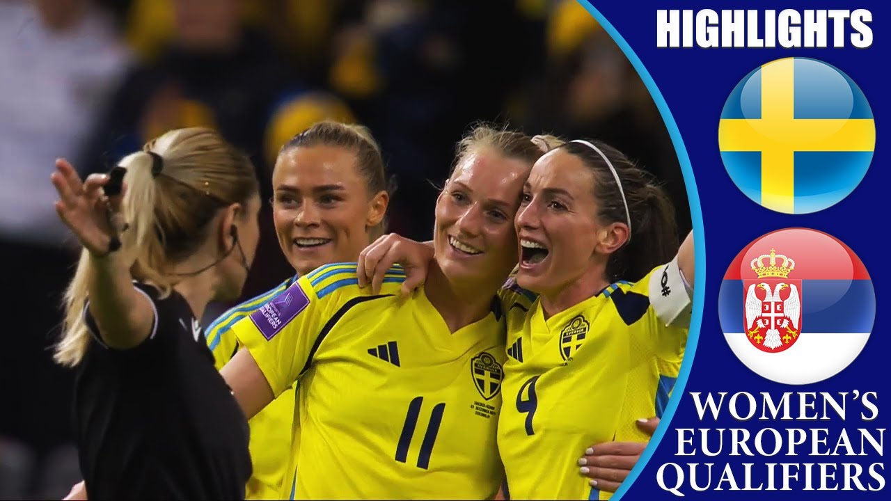 Sweden vs Serbia Highlights - Women's Euro 2025 Qualifiers ⚽