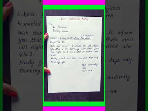 application for sick leave | application for fever in english |sick leave Application in english