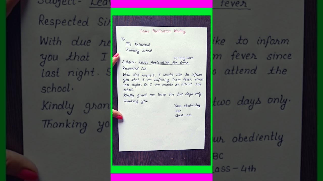 Sample Sick Leave Application for Fever