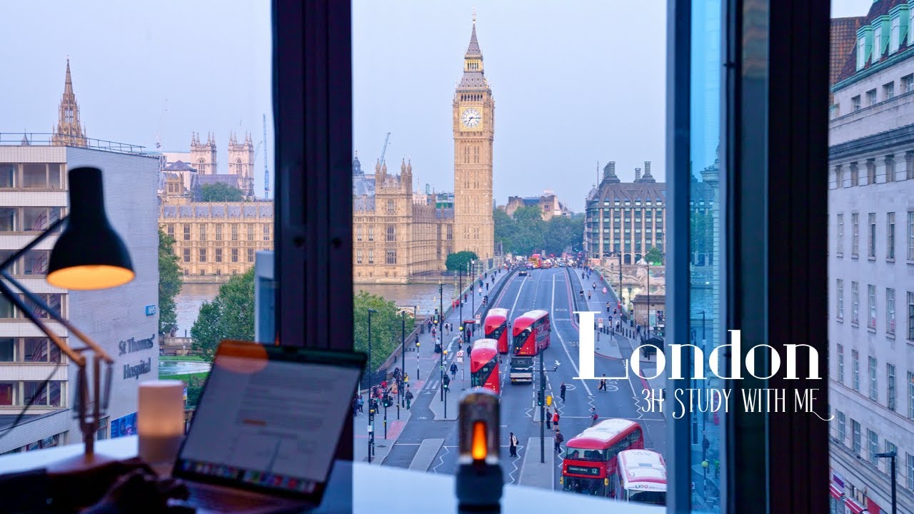 3-Hour Study Session in London ☀️ | Big Ben Morning | Pomodoro Focus & Lo-Fi Relaxation
