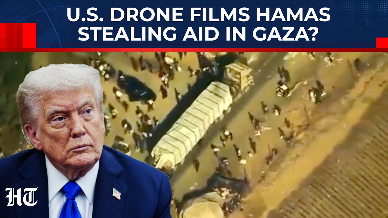 MQ-9 Drone Footage Captures Hamas Allegedly Looting Aid in Gaza During Ceasefire