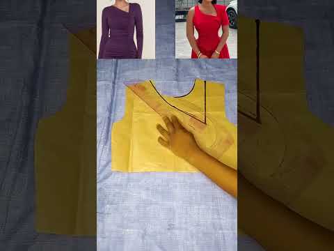 2 in 1 Asymmetric Neckline✂️♥️#diy#fashion#fashiondesigner#asymmetrical#neckline #content#viralvideo