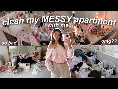 EXTREME APARTMENT DEEP CLEAN | cleaning, decluttering, & organizing my VERY MESSY apartment!