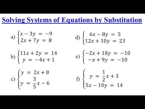 Substitution Method - Solving Systems of Equations
