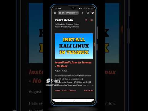 Install kali Linux in Termux || #shorts #cybersecurity #kalilinux #termux