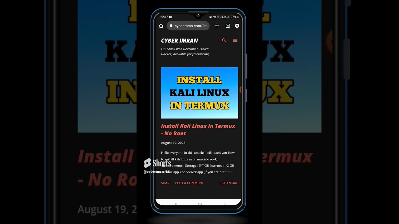 How to Install Kali Linux in Termux | Short Tutorial