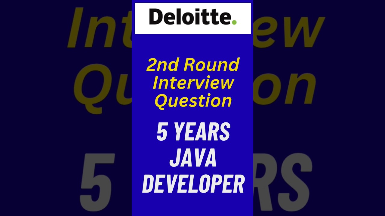 Deloitte Java Developer 2nd Round Interview Prep 🚀