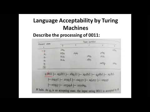 Lecture 6: Language Acceptability by Turing Machines (Example)