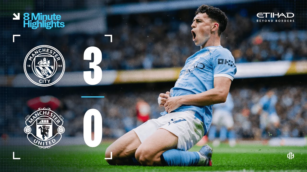 Manchester City Dominates Man United 3-0 with Foden & Haaland Goals | Donnarumma's Debut Highlights ⚽