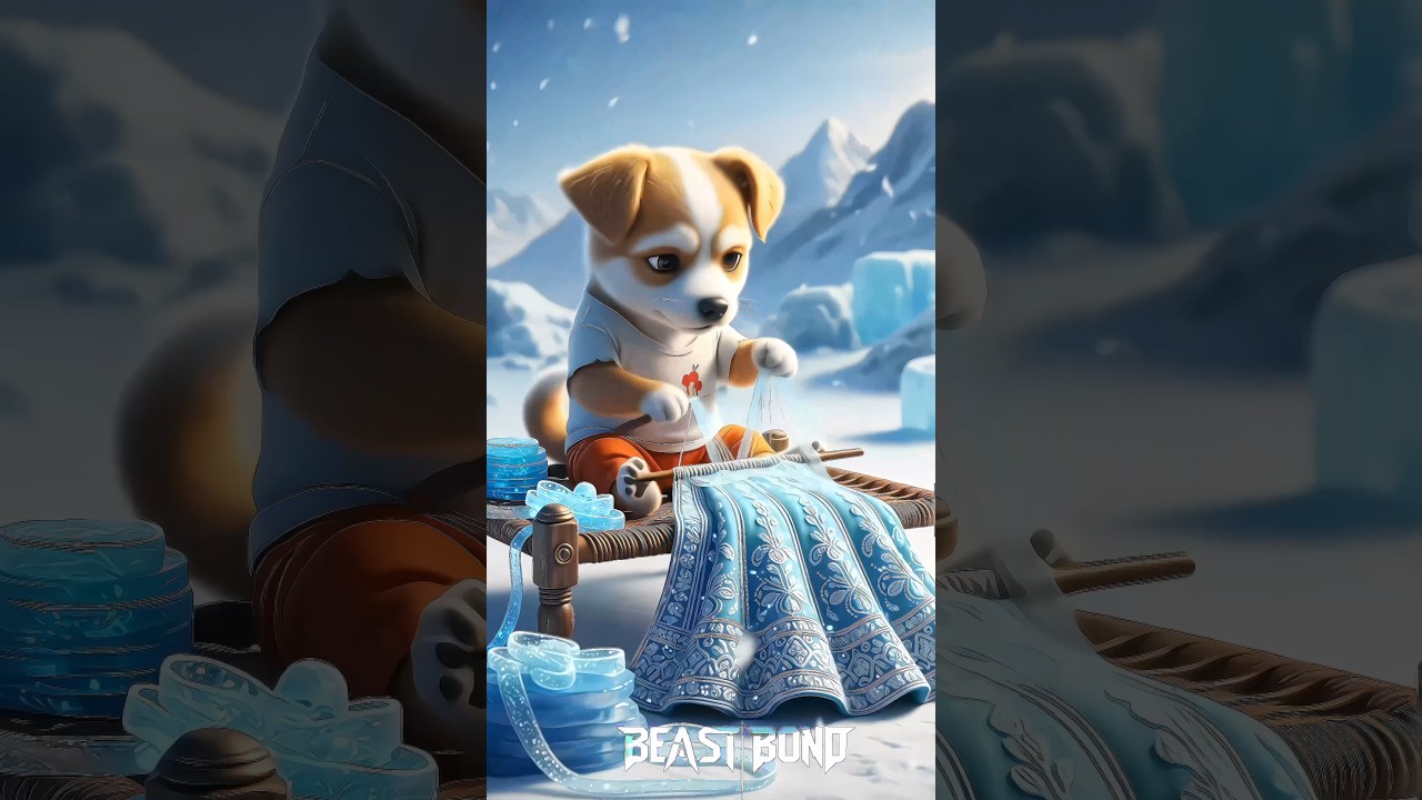 देखिए कैसे कुत्ते ने बनाया बर्फ का लहंगा! ❄️😂 #Shorts