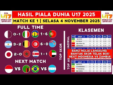 Hasil Piala Dunia u17 2025 - Qatar vs Italia - Klasemen Piala Dunia u17 2025 Terbaru