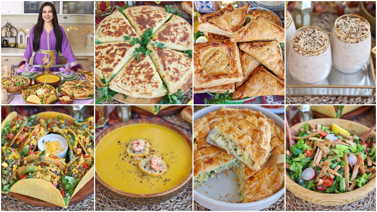 طاولة رمضان السابعة 2026🌙دلّل عائلتك بأطباق خفيفة وسريعة التحضير شربة صحية-كراب فارسي-تاكوس-باتي❤️