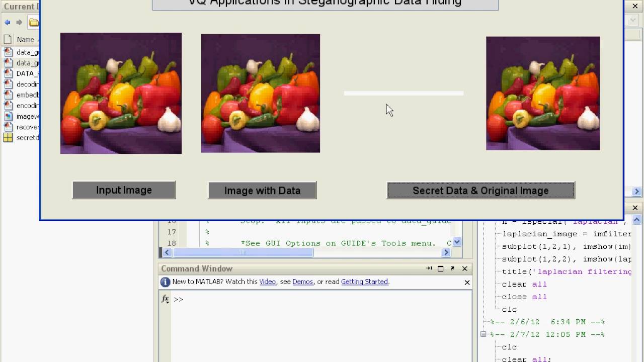 IEEE MATLAB Data Hiding GUI with Video Output – Final Year Student Project 📹