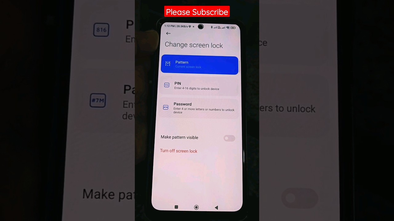 how to make pattern lock invisible || Mi, Redmi, Xaiomi #shorts #pattern