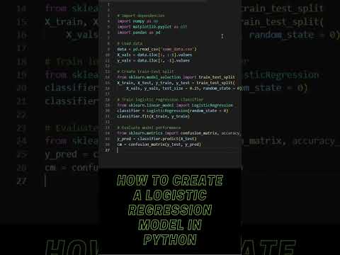 How to create a logistic regression model in python