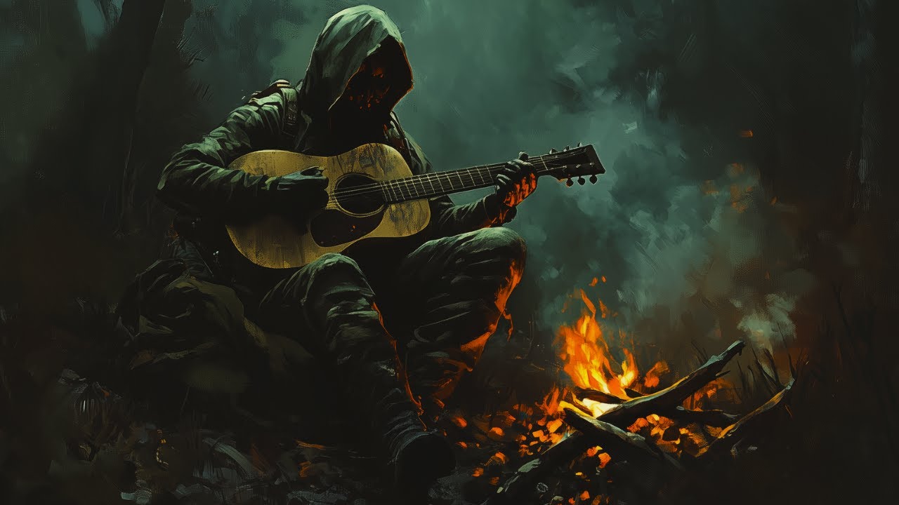 5H Post-Apocalyptic Guitar with Campfire Ambience 🎸