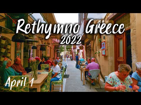 Rethymno Crete, walking tour in early season. Rethymnon Crete, Greece