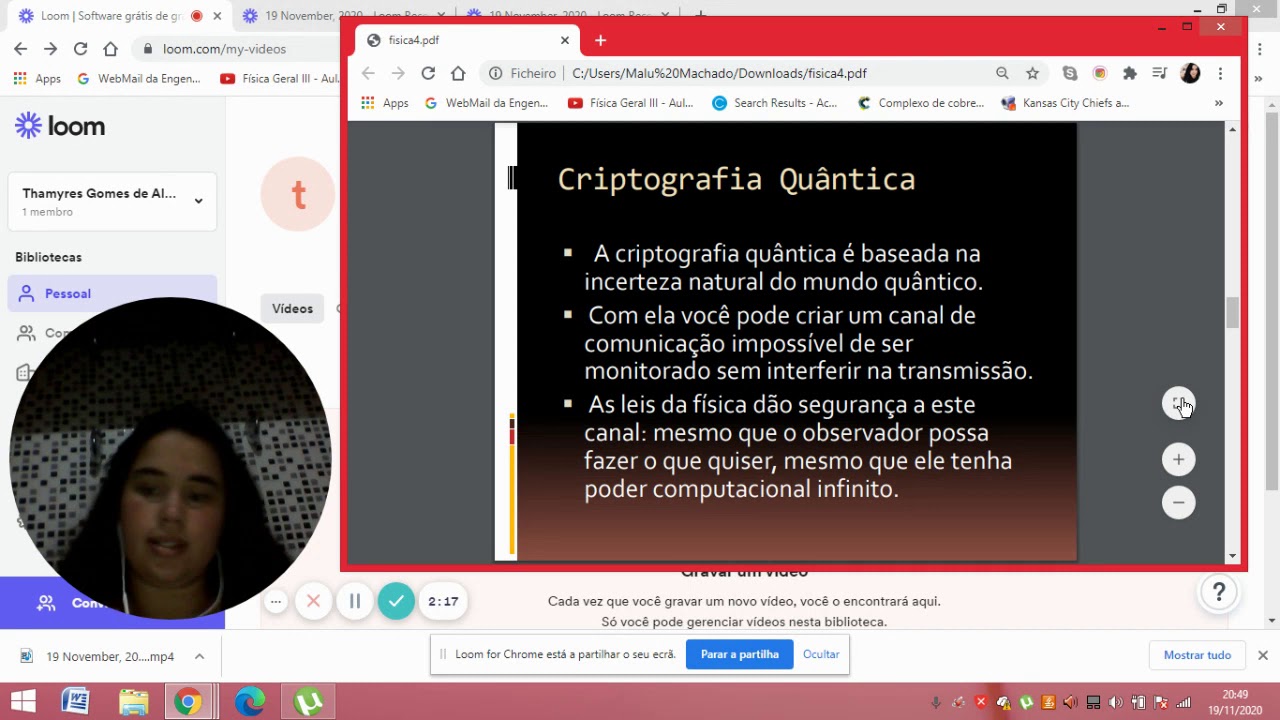 Avaliação em Vídeo sobre Criptografia Quântica