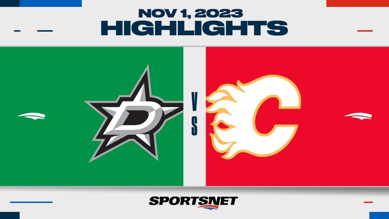 Stars Beat Flames 4-3 | NHL Highlights 🏒