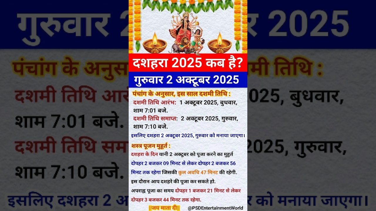 Dussehra 2025 Date & Muhurat ЁЯкФ