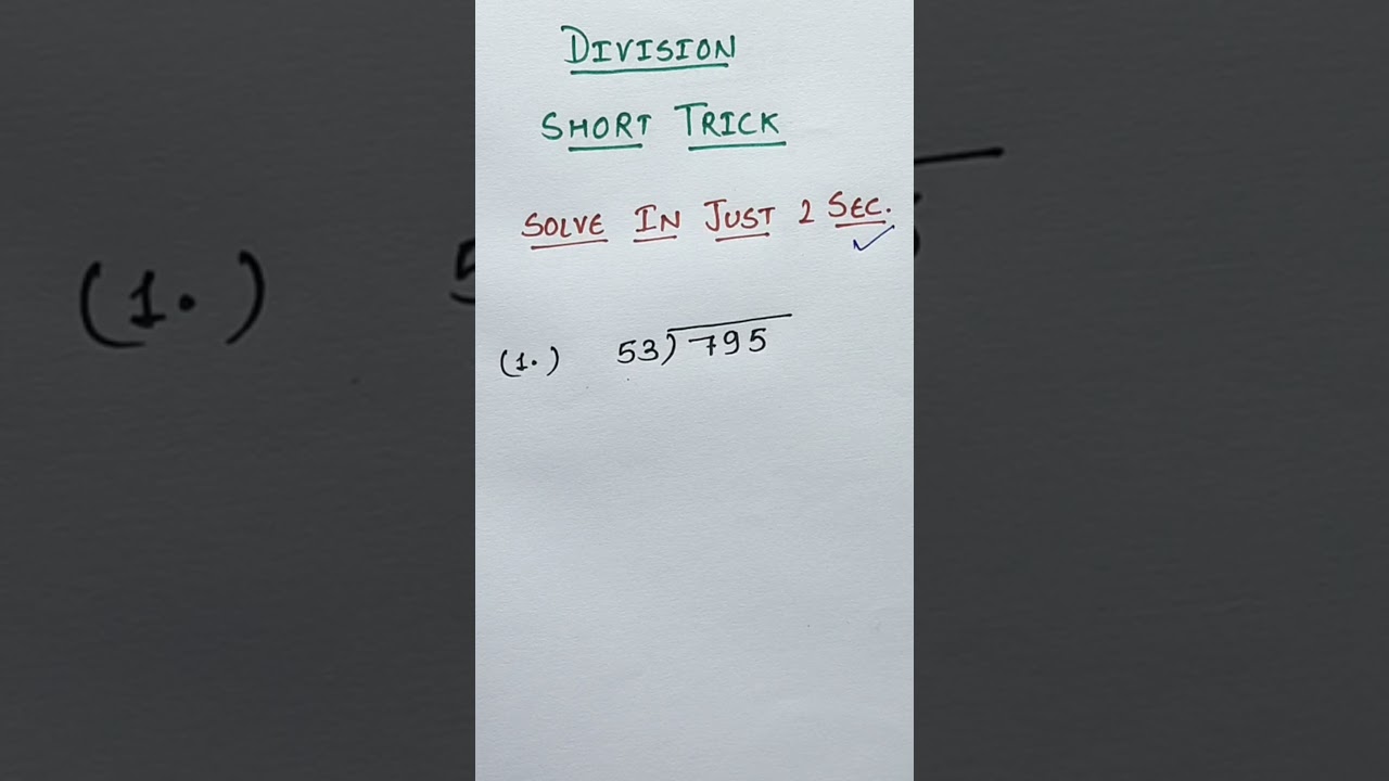 3 Quick & Easy 3-Digit Division Tricks for Fast Calculations ✨