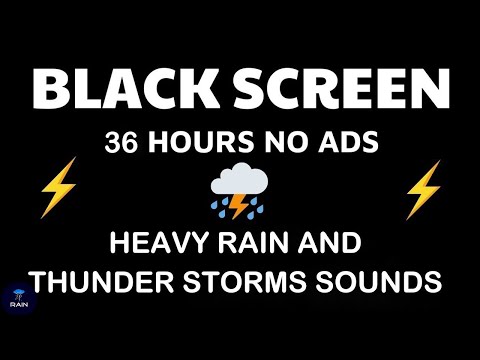🔴 Heavy Rain and Thunder Sounds for Sleeping - Black Screen | Perfect Thunderstorm for Rest, Live
