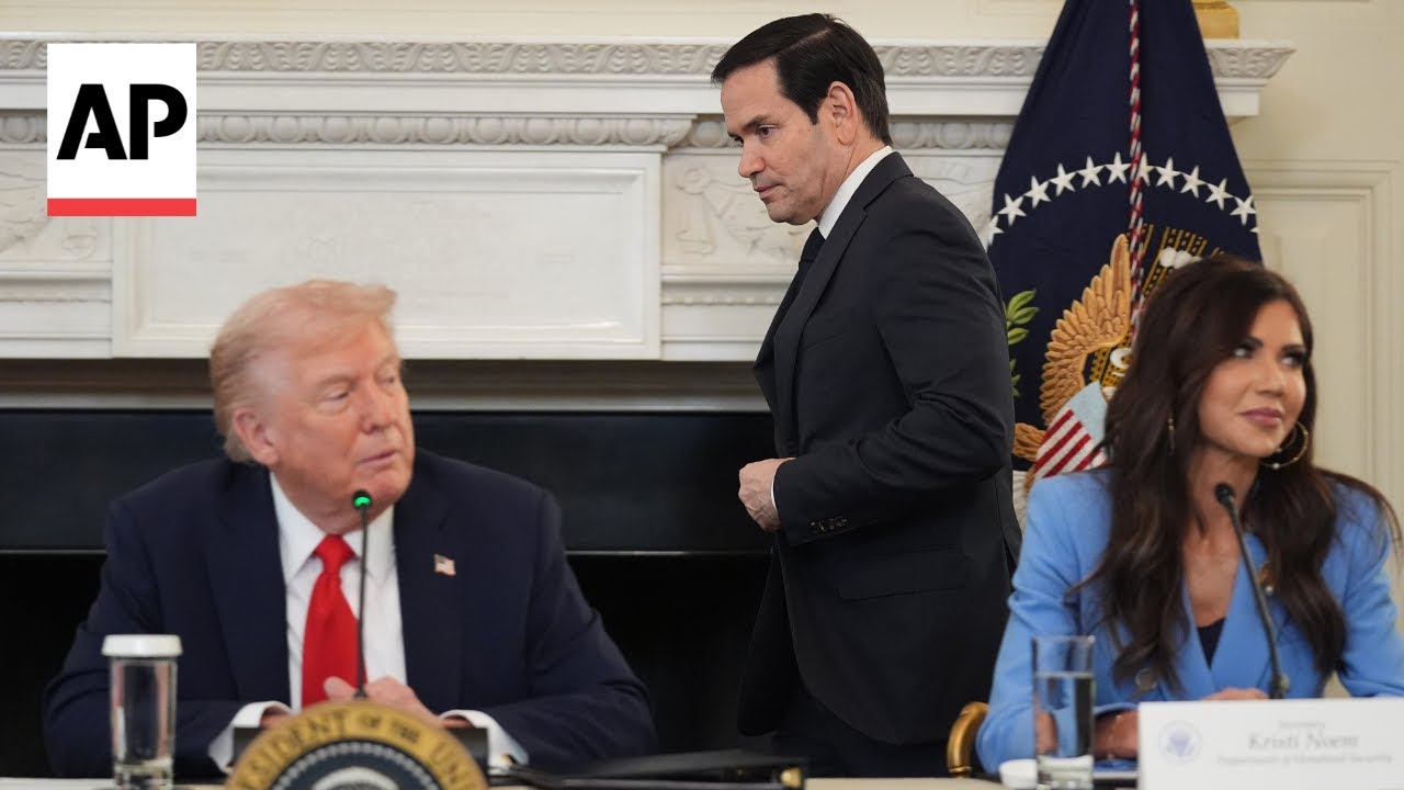 AP Photographer Captures Moment Marco Rubio Hands Trump Peace Deal Note