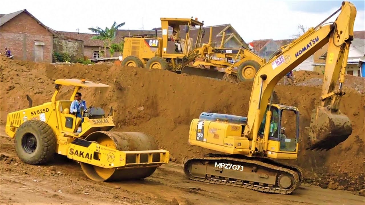 Construction Equipment in Action on Toll Road 🚧