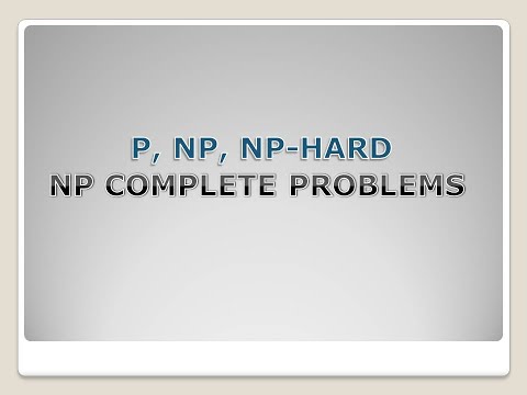 P, NP and NP complete problems