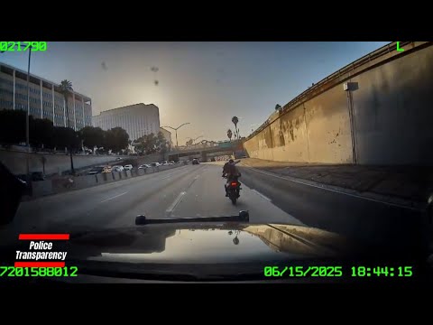 Motorcycle Sparks Police Pursuit After Wheelie at ICE Protest in LA