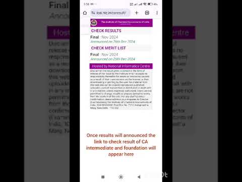 How to check CA foundation / CA intermediate Jan 25 result #ca #cafoundation #cainter #result